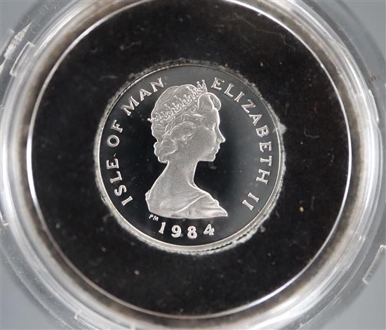 An Isle of Man 1984 1/10oz Platinum Noble, cased